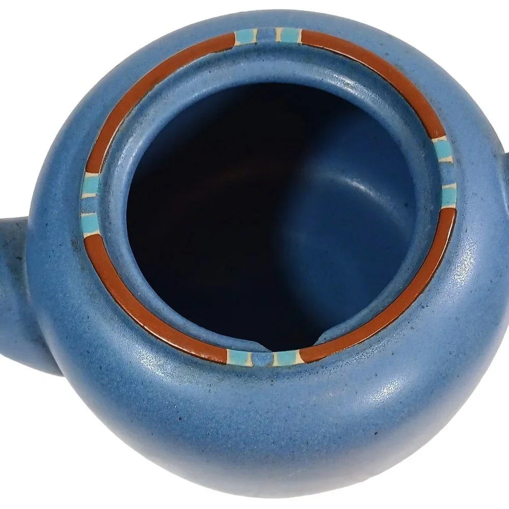 Dansk Mesa Sky Blue 40 oz  Coffee Tea Pot Teapot Southwestern Vintage Portugal - Picture 11 of 12